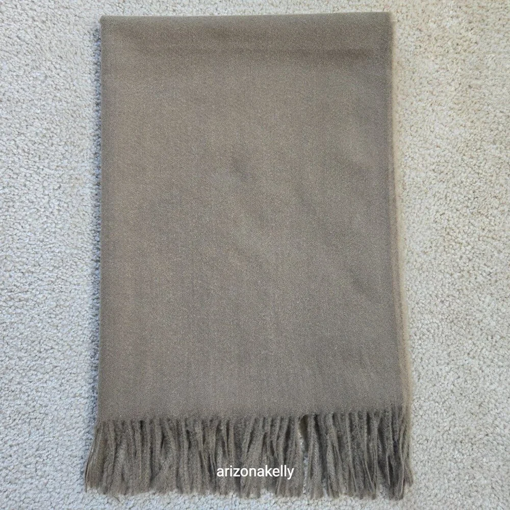 NWT Sky Cashmere Scarf Greenish Brown